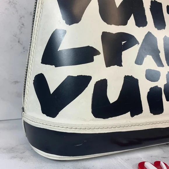 ❌❌ Louis Vuitton Graffiti Alma bag vintage tote Stephen Sprouse black/white - Picture 8 of 16